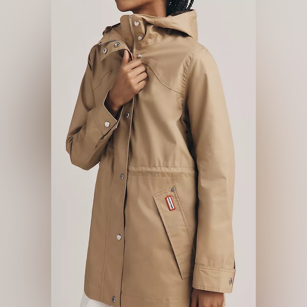 Hunter Adela Cinched-Waist Hooded Rain Coat - NWT - Picture 2 of 7